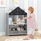 Costway Kids Dollhouse Bookshelf with Writable Chalkboard Whiteboard 4 Top Compartments Gray/Pink